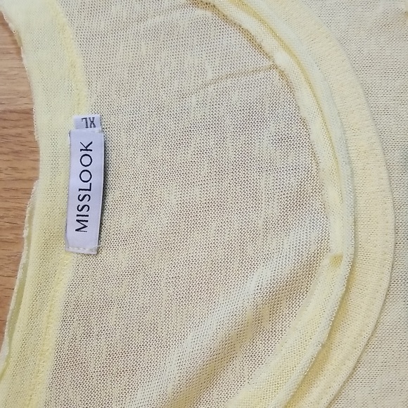 Misslook yellow cotton slub tank top XL EUC - Picture 3 of 8